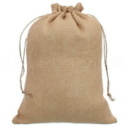 CleverDelights 10 x 14 Burlap Bags with Drawstring - 10 Pack