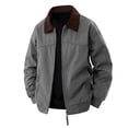 thumbnail image 2 of HOOMEUMY Mens Light Jackets Casual Stylish Windbreakers for Men Light Track Jacket Laydown Collar Fall Golf Coats, 2 of 7