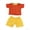 Orange, variant on Ohmyroo 18-Inch Doll Soccer Outfit, Casual Sports Jersey & Shorts Set for Dolls, Orange/Red/White