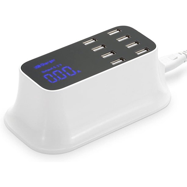 4XEM 40W 8Port USB Desktop Charger, White