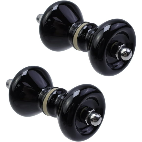 shiyou-2PCS Round Door Handle Black Modern Door Knobs Non Turning Round Handle for Hallway Closet and Bathroom