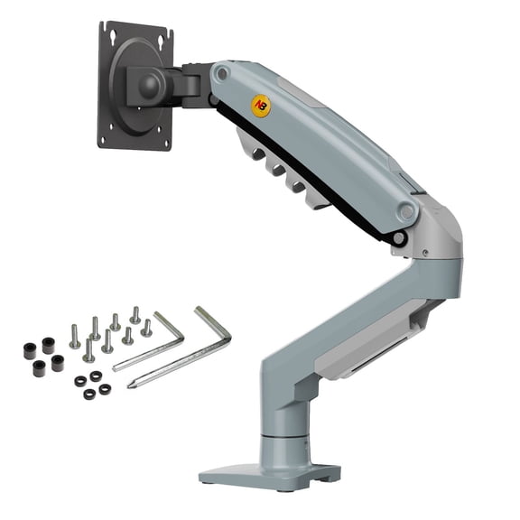 Soporte de Brazo Ajustable para Monitor de 10 a 17" NB F80 | Ergonómico y Giratorio | Gris