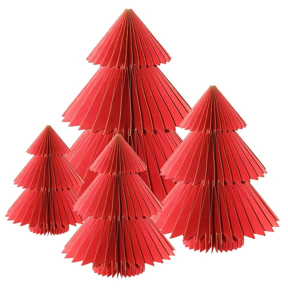 Briarwood Lane Multipack S-M-L-Xl Red Tree Magnetic Honeycomb Paper Decor (4-pack)
