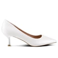 thumbnail image 5 of LuckLilac Women's Pumps 2.1inch Shoes Slip-Resistant Dress Shoes, Low Kitten Heel, Pointy Toe, White,9M, 5 of 5