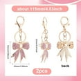 thumbnail image 2 of 1 Box 2Pcs Rhinestone Bow Key Chain Pink Bow Keychains Bulk Gold Alloy Tassel Sparkly Bowknot Keyring Hang Charms Pendants Key Chains for Car Key Keychains Bag Purse Party Favor Gifts Women, 2 of 5