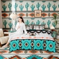 thumbnail image 4 of Erosebridal Hippie Aztec Bedding Comforter Set, Rustic Farmhouse Lodge Cabin Queen Bedding Sets, Black Reversible 7-Piece, 4 of 6