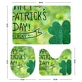 thumbnail image 3 of GZHJMY Bathroom Mat set of 3， Saint Patricks Day Shiny Green Clover Ornament 3 Pieces Bath Mats Set for Bathroom, Vintage Style Non-Slip Washable Cover Floor Rug Decorations for Bathroom, 3 of 6