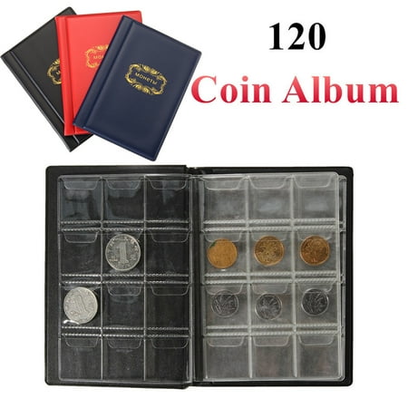 Album Book Pockets 120 Coin Holder 3 Colors Money Penny Collection Folder Storage Collectors Collecting