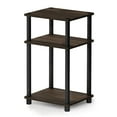 thumbnail image 1 of Furinno Just 3-Tier Turn-N-Tube End Table, Columbia Walnut/Brown, 11087CWN/BK, 1 of 3