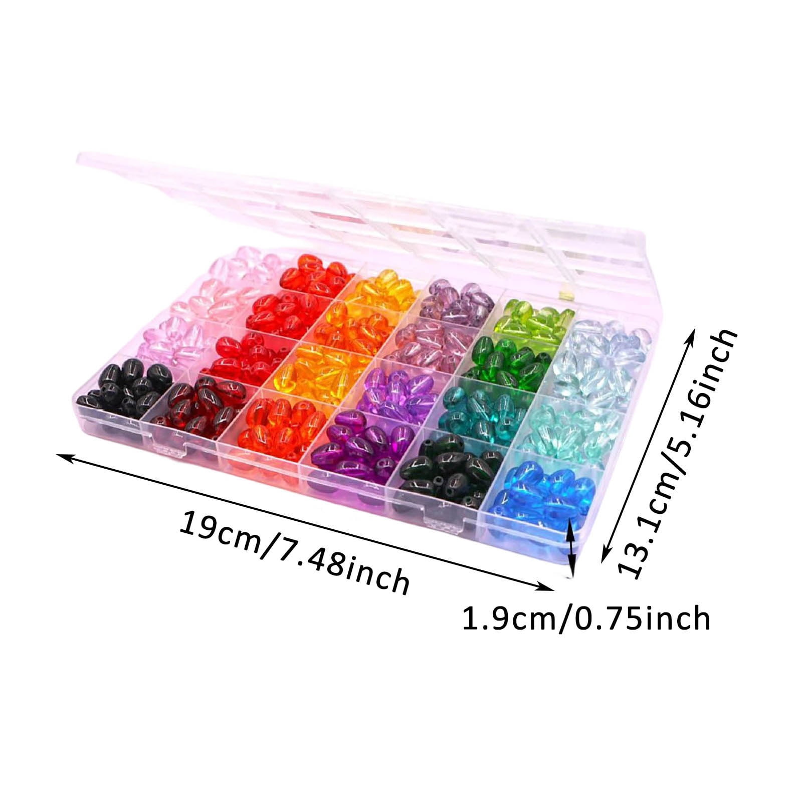 DIY Craft Kit Multicolor Glass Beads Set with Storage Box & Keychain Accessories Bracelets Making Kit for DIY Bracelet Necklace and Craft Projects