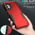 thumbnail image 3 of Heavy Duty Armor Case for Samsung Galaxy A14 5G, Rugged Military Grade Dual-Layers Soft Silicone Shockproof Anti-Scratches Thin Fit Cover with Anti-Slip Strips Screen Lens Protection Case,Red, 3 of 6