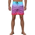 thumbnail image 5 of INSPIRE CHIC Men's Contrasting Colors Patterned Beach Swimming Board Shorts 28 Pink, 5 of 5