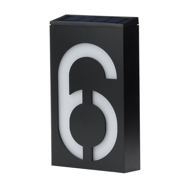 Solar Powered House Number Light Outdoor Waterproof Address Light with LED Numbers for Front Door Mailbox Post Yard Porch Pathway Garden Decoration Automatic Dusk to Dawn Lighting Easy Install