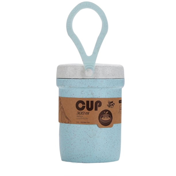 Fiambrera para niños Naiovety con tapa Bento Boxes Microondas Vajilla Contenedor de comida Desayuno Sopa Taza Oficina Cocina Mostrada Azul 301-400ml