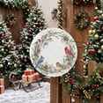 thumbnail image 5 of Welcome Sign for Front Door, Christmas Wreath Round Metal Wall Art Wreaths, Cardinal Xmas Pine Cone Winter Outdoor Indoor Wall Hanging Sign for Porch Decor Housewarming Gifts 11.8 Inch, 5 of 8