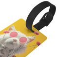 thumbnail image 3 of Sikiie Floral Sunglasses Cat Art Luggage Tags Privacy Cover ID Label Suitcase Tags Identifiers For School Bags,Suitcases, 3 of 7