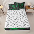 thumbnail image 4 of Erosebridal Pixel Check Print Zipper Queen Comforter Set with Fitted Sheet and 2 Pillowcases,Modern Geometric Game Zipper Bedding Set For Boys,Gamepad Reversible,4-Piece, 4 of 7