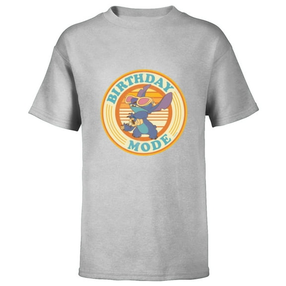 Disney Lilo & Stitch Retro Distressed Ukelele Birthday Mode - Short Sleeve T-Shirt for Kids - Customized-Athletic Heather