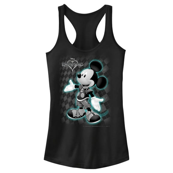 Junior's Kingdom Hearts 1 King Mickey Racerback Tank Top Black X Large