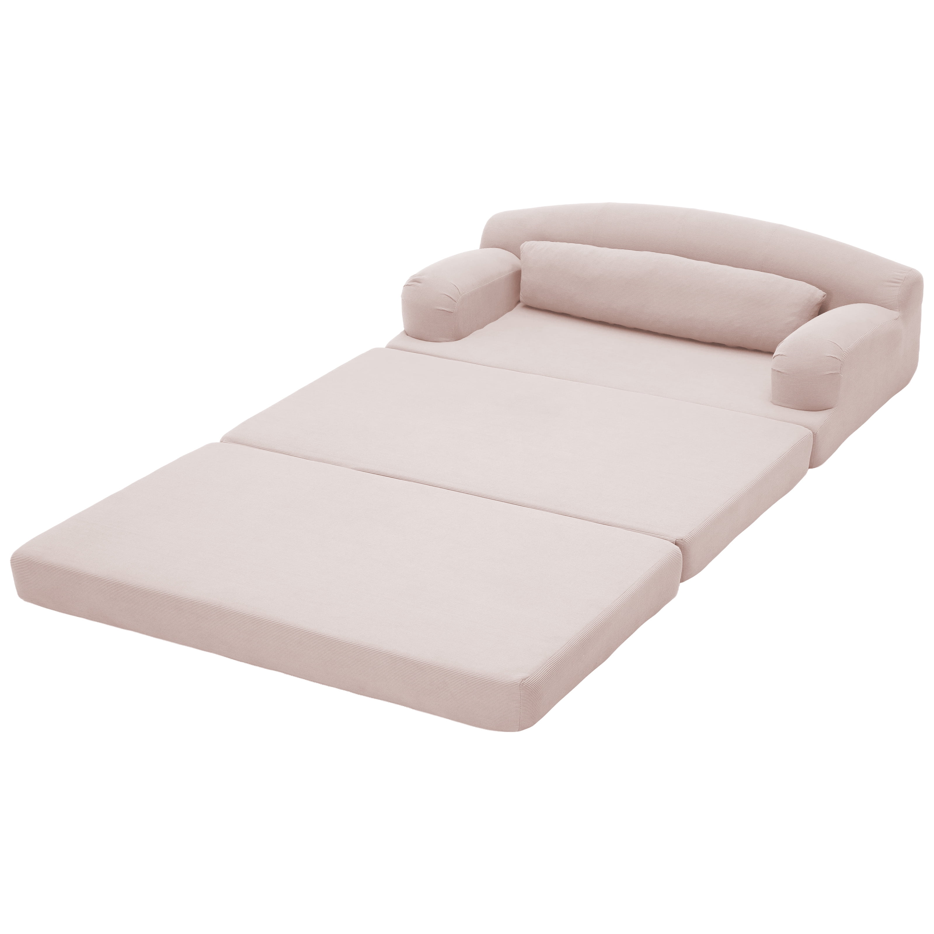 Leumius Futon Sofa Bed, Convertible Sofa Bed,Folding Boneless Couches,Low-Profile Boneless Couch for Living Room,15.8" H Low Seat Small 57" Foldable Floor Sleeper Mattress Lounge Space‑Saving