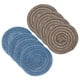 thumbnail image 1 of Uxcell 8 Pcs Manteles Individuales Redondos Tejidos, Mantel Lavable de 4.3 Pulgadas Resistente al Calor Decorativo para Mesa de Comedor, Encimera, Café/Azul, 1 of 7