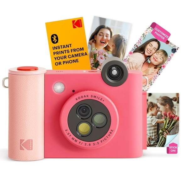 KODAK Smile+ 2-in-1 Digital Instant Print Camera & Wireless Bluetooth Photo Printer - 10MP, Special-Effect Rotating Lens, Zink 2x3” Sticky-Back Photos, Pr