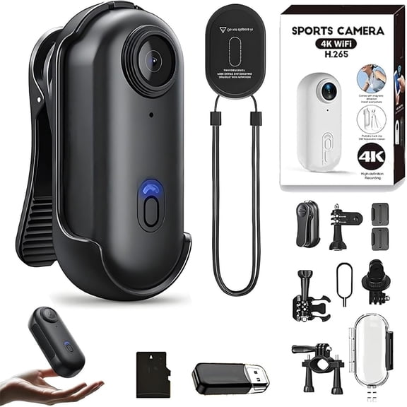 uvwlwu Thumb Sized 4K Wearable Camera for Hands Free Cycling Photography and Vlogging(A)