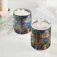 thumbnail image 2 of Yayeee 2 Pack Qtip Holder Bathroom Cotton Swab Canister with Lid Clear Dispenser Set, Pink Floral Window, 2 of 6