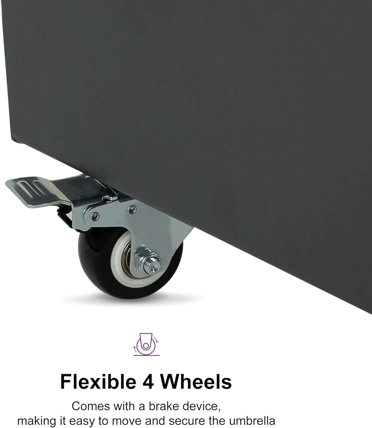 PURPLE LEAF Patio Umbrella Base WK4500 with 4 Lockable Wheels 1100 lbs High Capacity Heavy-Duty Cantilever Offset Steel Umbrella Base Weighted Base For 11 x11FT,13FT