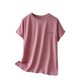 thumbnail image 2 of Fiudx Camisas de Mujer Camiseta Holgada de Color Sólido de Talla Grande de Verano para Mujer, Blusas de Manga Corta con Cuello Redondo, 2 of 3
