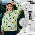 thumbnail image 6 of Uorisanigo Lemon Print Girls Half Zip Cropped Pullover Sweatshirt Loose Long Sleeve Shirts Top Fall Clothes Quarter Zipper Hoodies No Hood for Vacation Shopping Exercise Wear, 6 of 7
