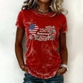 thumbnail image 2 of WEIWEN 4th of July Outfits for Women 250 Anniversary USA Patriotic Shirts for Women Red White and Blue Tshirts American Flag Summer Tops July 4th Clothing Red, S, 2 of 4
