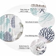 thumbnail image 3 of Teal Navy Blue Coastal Bathroom Shower Curtains with 12 Hooks Polyester Waterproof Shower Curtain for Stalls and Bathtubs Coral Jellyfish Nautical Decorative Bathroom Privacy Curtain 48x72 Inches, 3 of 9