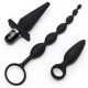 thumbnail image 1 of Kit inicial de juguetes anales de 4 piezas de Fifty Shades of Grey, con tapón anal de silicona, tapón anal vibratorio, cuentas anales y ducha, impermeables, negro, 1 of 5
