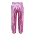 thumbnail image 5 of Vxuxlje Kids Hip Hop Dance Pants Shiny Metallic Jazz Trousers Boys Girls Sparkly Sweatpants Pink 16, 5 of 7