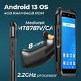 thumbnail image 2 of Escáner de códigos de barras SVANTTO Android 13 PDA resistente de 5,5", 2 of 9