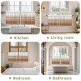 thumbnail image 6 of Brown White Ombre Tier Curtains, Vintage Farmhouse Abstract Striped Light Filtering Kitchen Curtains, 2Pcs Rod Pocket Half Window Treatments Panels for Sink Cafe Cabinet Camper 27.5x24 Inches, 6 of 9