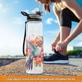 thumbnail image 6 of Birds Flowers Sports Water Bottle Portable Travel Mug 32oz BPA Free Leak Proof Straw Transparent Tritan for Gym Yoga Cycling Camping, 6 of 7