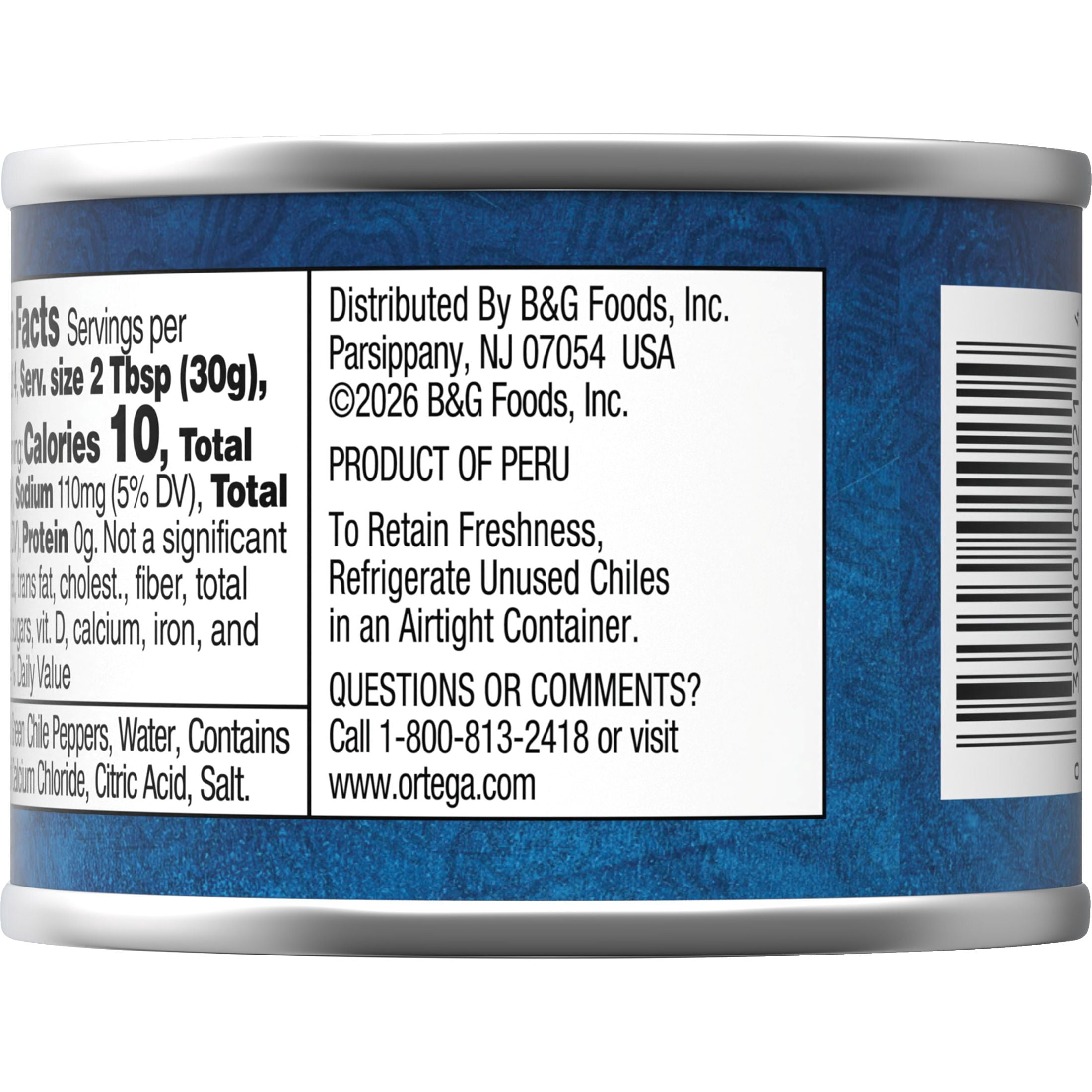 (8 pack) Ortega Fire Roasted Mild Diced Green Chiles, Kosher, 4 oz