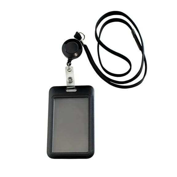 Retractable Badge Holder with Neck Strap Water Resistant Clear Card Holder Sliding Open Cards Protectors For Office