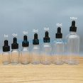 thumbnail image 1 of 10pcs 5ml a 100ml Frasco cuentagotas de vidrio transparente con tapón de rosca negro, botellas de aceite esencial con vidrio ShuxiuWang 8390613666796, 1 of 1