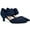 dark blue, variant on Ladies' low-heeled kitten-heeled pointed-toe sandals with a hollow-out design, elegant party and wedding shoes