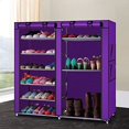 thumbnail image 2 of 9 Tier 9 Lattices Non Woven Fabric Shoe Rack,Free Standing Shoe Racks,Shoes Racks Organizer for Closet,Stackable Shoe Rack,with Side Pocket,for Doorway, Corridor, Balcony, Living Room (Grey), 2 of 6