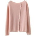 thumbnail image 4 of JUMESGU Womens Cardigan Women's Ribbed Button Front Cardigan Sweater (Hot Pink,L), 4 of 5