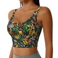 thumbnail image 2 of Pofeuu Hawaiian Culture Symbols Print Sports Bra for Women Sexy Vest Yoga Running Gym Fitness Crop Bras Tops-Medium, 2 of 8