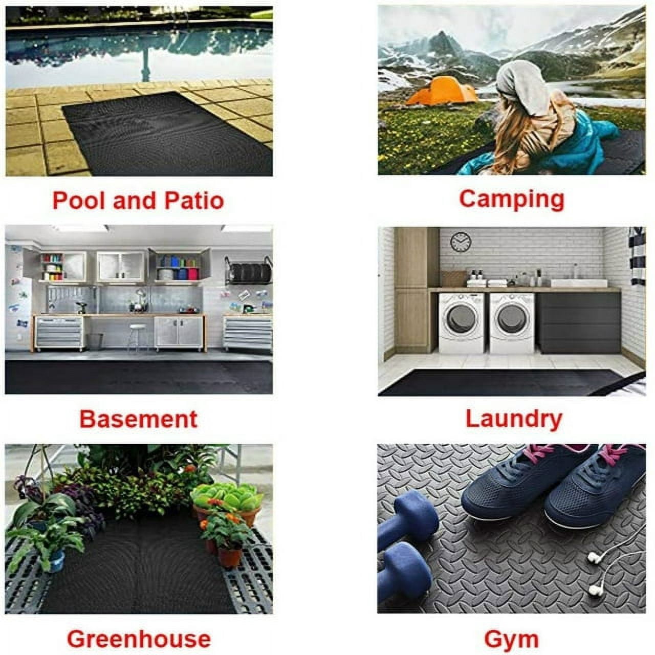 Hmount Deeroll 12 Pieces Mat Foam Exercise Mats, Gym Flooring Mat, Interlocking Puzzle EVA Floor Tiles, Non slip Rubber Cushion For Home Workout, Yoga matting