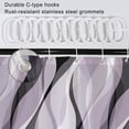 thumbnail image 4 of Modern abstract gray and brown striped shower curtain set bathroom with hooks, 72x72 inches, 4 of 7