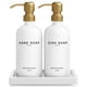 thumbnail image 1 of Set dispensador de jabón Brighter Barns Glass, blanco y dorado, 480 ml, 1 of 8