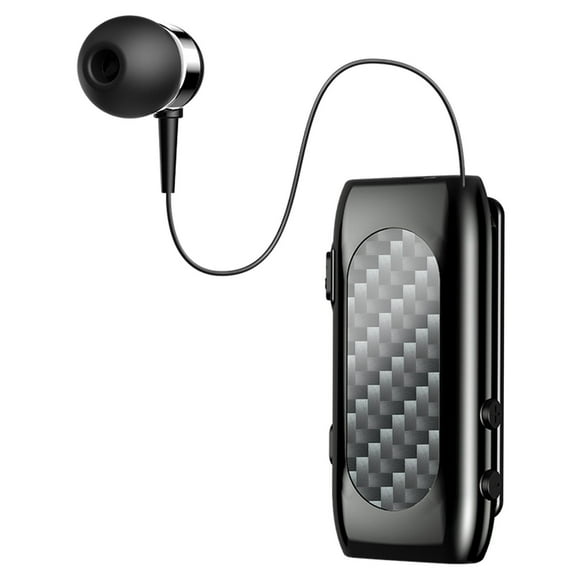 Auriculares de solapa Bluetooth con cancelación de ruido y clip, compactos y portátiles con micrófono Negro