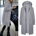 thumbnail image 2 of Women's Jacket Warm Hooded Zip Up Coat Soft Lightweight Winter Fashion Top Casual Outerwear Comfortable, 2 of 8